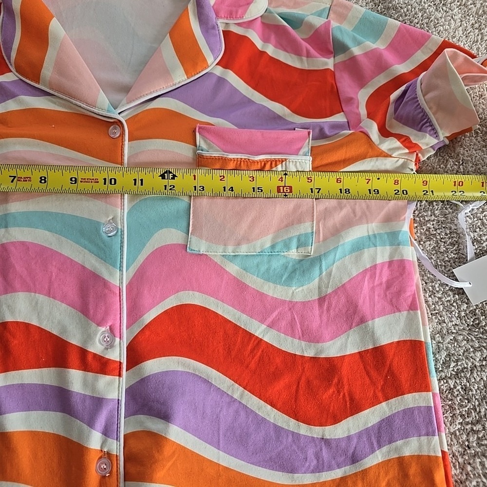 Katydid Multicolor Abstract Wave Pajama PJ Set Shorts/top‎ Size S NWT - Picture 10 of 16